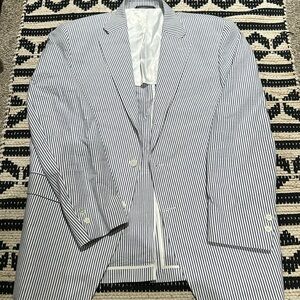 Mens Cambridge, classic Blue/White Striped Blazer Sport Jacket